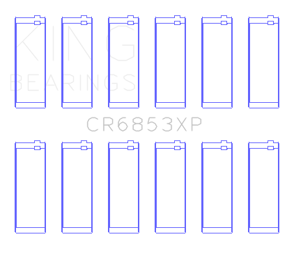 King Engine Bearings CR6853XP.026 - King BMW S50B32 (Size .026) Connecting Rod Bearings (Set of 6)