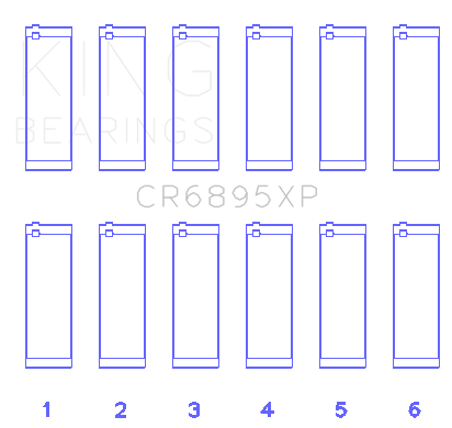 King Engine Bearings CR6895XP0.25 - King Ford Ecoboost 3.5L V6 pMaxBlack Coated Connecting Rod Bearing Set - Size +0.25mm