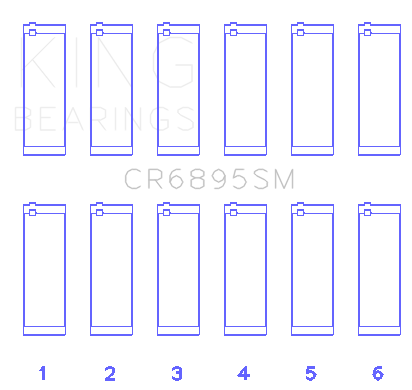 King Engine Bearings CR6895SM0.75 - Ford Ecoboost 3.5L V6 (Size +0.75mm) Connecting Rod Bearing Set