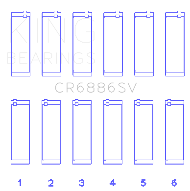 King Engine Bearings CR6886SV - CONNECTING ROD BEARING SET For MERCEDES BENZ M 276 DE35 SPUTTER REPLACEMENT