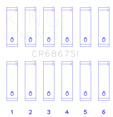 King Engine Bearings CR6867SI0.75 - Chrysler 215 Cid/241 Cid 24V (Size +0.75mm) Connecting Rod Bearing Set