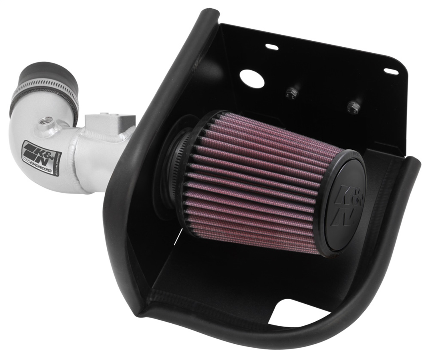 K&N 69-3530TS - 11-12 Ford Fiesta 1.6L L4 Silver Typhoon Performance Intake
