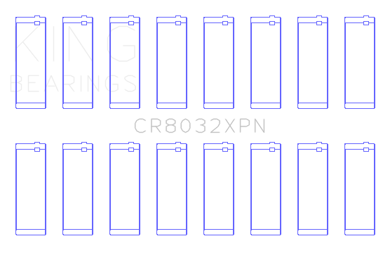 King Engine Bearings CR8032XPN0.25 - King Chrysler 345, 370 16v (Size +.25) Connecting Rod Bearing Set