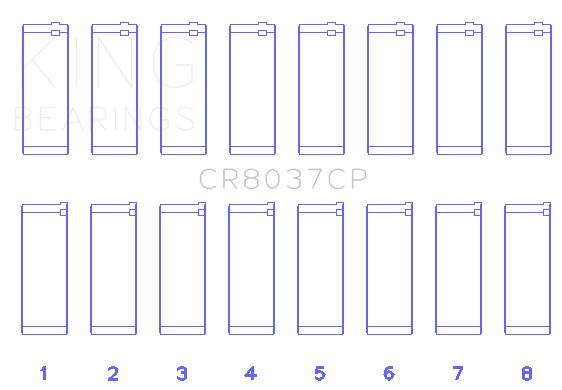 King Engine Bearings CR8037CP0.25 - King 01-09 GM Duramax 6.6L A Rod (Size +.25mm) Connecting Rod Bearing Set