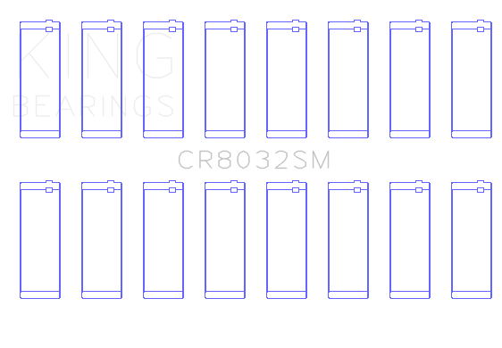 King Engine Bearings CR8032SM0.25 - King Chrysler 345/ 370 16V (Size 0.25) Connecting Rod Bearing Set
