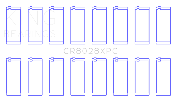 King Engine Bearings CR8028XPC STDX - CONNECTING ROD BEARING SET For CHEVROLET CUSTOM PERFORMANCE