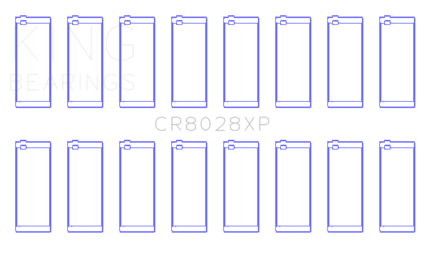 King Engine Bearings CR8028XPSTDX - ChevrolET Custom Performance (Size STDX) Connecting Rod Bearing Set