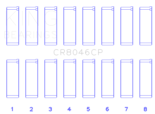 King Engine Bearings CR8046CP0.25 - Porsche M 48.00/M 48.50 (Size +0.25mm) Connecting Rod Bearing Set