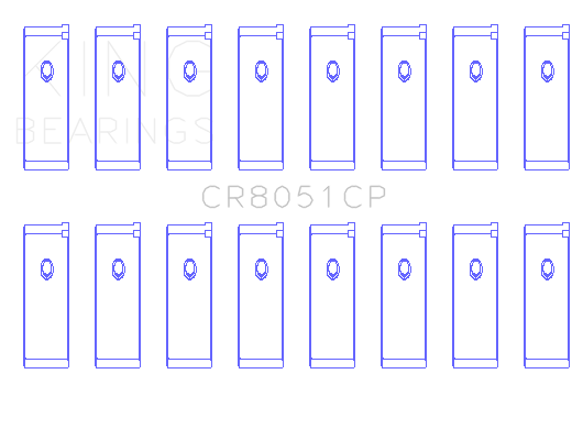 King Engine Bearings CR8051CP0.5 - King Nissan VK56DE / VK56VDS / VK45DE / VK50VE (Size 0.50 Oversized) Rod Bearing Set