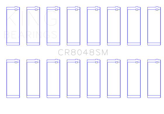 King Engine Bearings CR8048SM1.0 - Chrysler 345/370 16V (Size +1.0mm) Connecting Rod Bearing Set