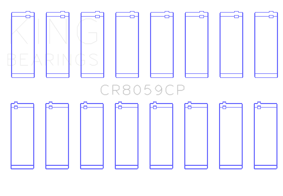 King Engine Bearings CR8059CP0.25 - General Motors Duramax Diesel (Size +0.25mm) Connecting Rod Bearing Set