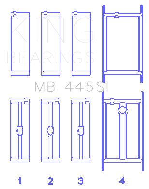 King Engine Bearings MB 445SI 010 - MAIN BEARING SET For CHEVROLET V6 200