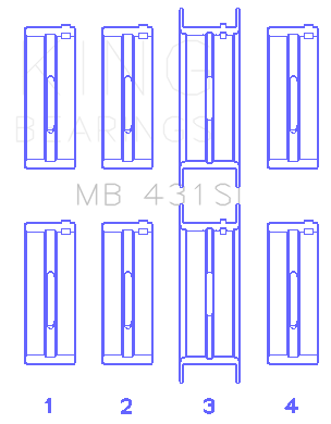 King Engine Bearings MB 431SI 020 - MAIN BEARING SET For FORD TAUNUS 20M King Engine Bearings MB 431SI 020 - MAIN BEARING SET For FORD TAUNUS 20M