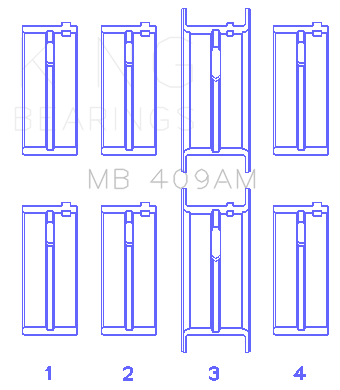 King Engine Bearings MB 409AM 010 - MAIN BEARING SET For FORD FALCON King Engine Bearings MB 409AM 010 - MAIN BEARING SET For FORD FALCON