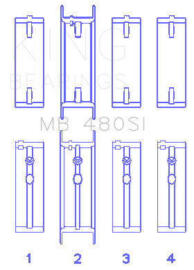 King Engine Bearings MB 480SI 030 - MAIN BEARING SET For BUICK V6