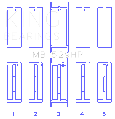 King Engine Bearings MB 529HP STDX - MAIN BEARING SET For FORD 260CI 289CI 302 5.0L WINDSOR