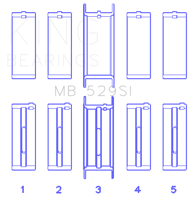 King Engine Bearings MB 529SI 001 - MAIN BEARING SET For FORD V8 221 King Engine Bearings MB 529SI 001 - MAIN BEARING SET For FORD V8 221
