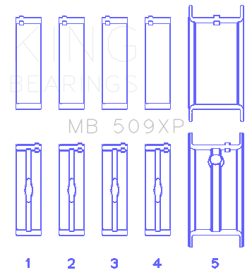King Engine Bearings MB 509XP 010 - MAIN BEARING SET For CHEVROLET 400 V8 King Engine Bearings MB 509XP 010 - MAIN BEARING SET For CHEVROLET 400 V8