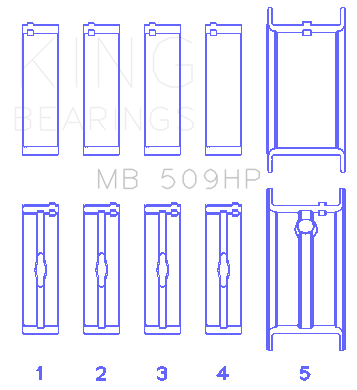 King Engine Bearings MB 509HP 010 - MAIN BEARING SET For CHEVROLET 400 V8