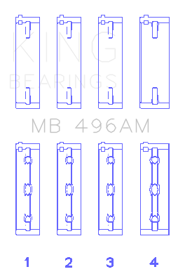 King Engine Bearings MB 496AM0.25 - MAIN BEARING SET For MAZDA KL V6