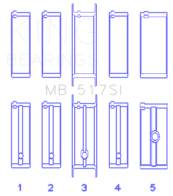 King Engine Bearings MB 517SI 020 - MAIN BEARING SET For CHRYSLER 360