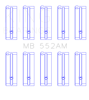 King Engine Bearings MB 552AM0.75 - MAIN BEARING SET For TOYOTA 3T/TG, 12T, 4TG