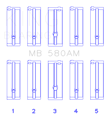 King Engine Bearings MB 580AM0.25 - MAIN BEARING SET For TOYOTA 21R King Engine Bearings MB 580AM0.25 - MAIN BEARING SET For TOYOTA 21R