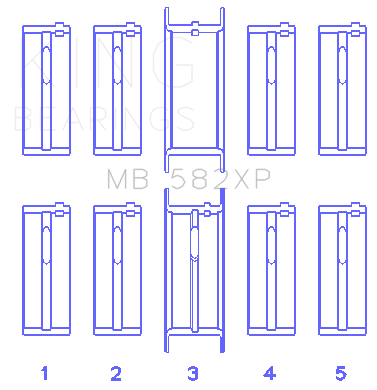 King Engine Bearings MB 582XP0.5 - MAIN BEARING SET For FORD 2.0/2.3L 8V