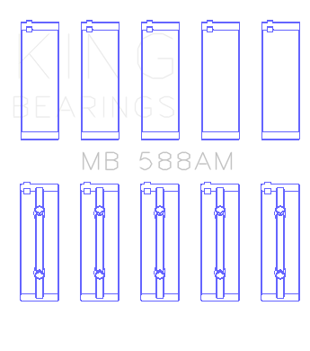 King Engine Bearings MB 588AM0.5 - MAIN BEARING SET For RENAULT C1E, E7F, K7J, C1J, C6J