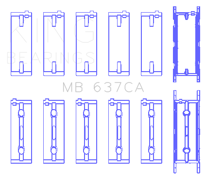 King Engine Bearings MB 637CA0.5 - MAIN BEARING SET For BMW S85B50A