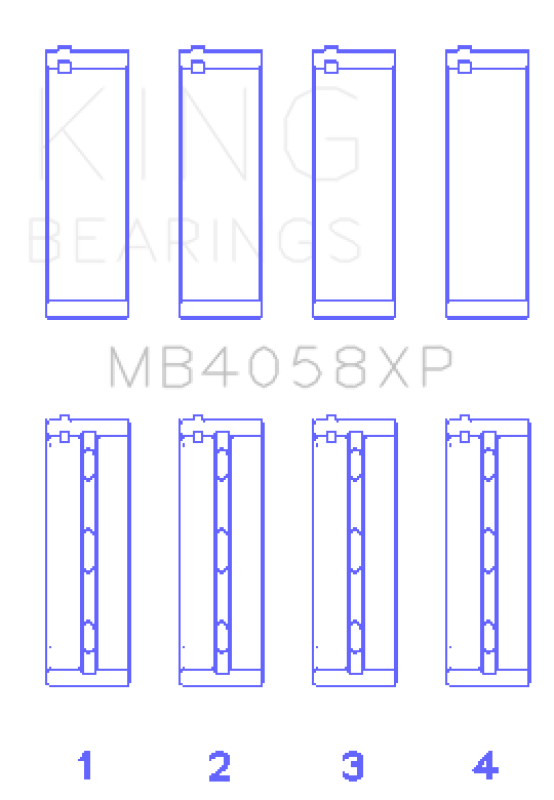King Engine Bearings MB4058XPSTDX - King Nissan VQ35DE Performance Main Bearing Set - Size STDX