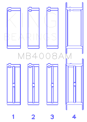 King Engine Bearings MB4008AM0.5 - King Nissan VG20E/VG20DET V6 (Size 0.5) Main Bearing Set