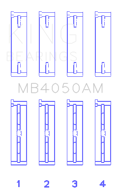 King Engine Bearings MB4050AM0.25 - Mitsubishi 6G74 (Size +0.25mm) Main Bearing Set King Engine Bearings MB4050AM0.25 - Mitsubishi 6G74 (Size +0.25mm) Main Bearing Set