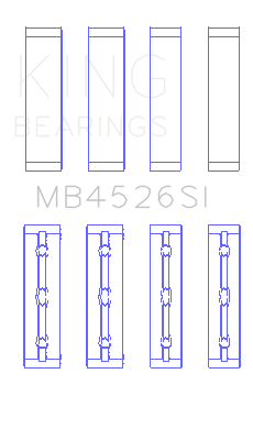 King Engine Bearings MB4526SI - King Toyota 1GR-FE (Size STD) Crankshaft Main Bearing Set