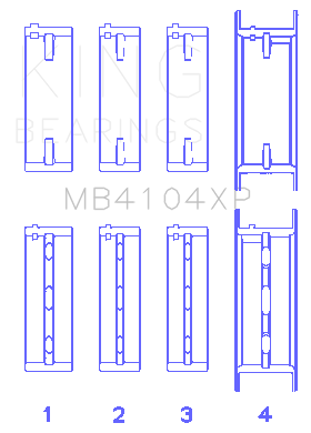 King Engine Bearings MB4104XP.026 - King Nissan VG30DE/VG30DETT (Size +.025) Performance Main Bearing Set