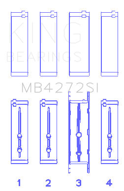 King Engine Bearings MB4272SI0.5 - HolDEn Alloytec 175/190 (Size +0.50mm) Main Bearing Set King Engine Bearings MB4272SI0.5 - HolDEn Alloytec 175/190 (Size +0.50mm) Main Bearing Set