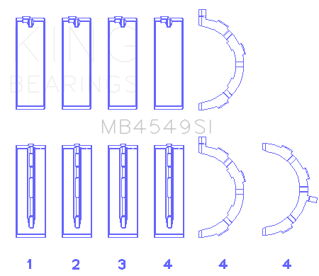 King Engine Bearings MB4549SI0.75 - Ford Ecoboost 3.5L V6 (Size +0.75mm) Main Bearing Set