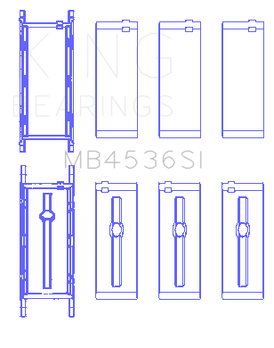 King Engine Bearings MB4536SI0.25 - Mini Cooper B38A15M0 (Size +0.25mm) Main Bearing Set