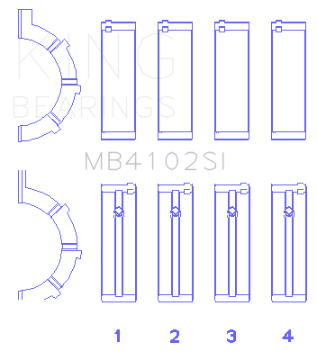 King Engine Bearings MB4102SI0.75 - Chrysler 226 (3.7L) (Size +0.75mm) Main Bearing Set King Engine Bearings MB4102SI0.75 - Chrysler 226 (3.7L) (Size +0.75mm) Main Bearing Set