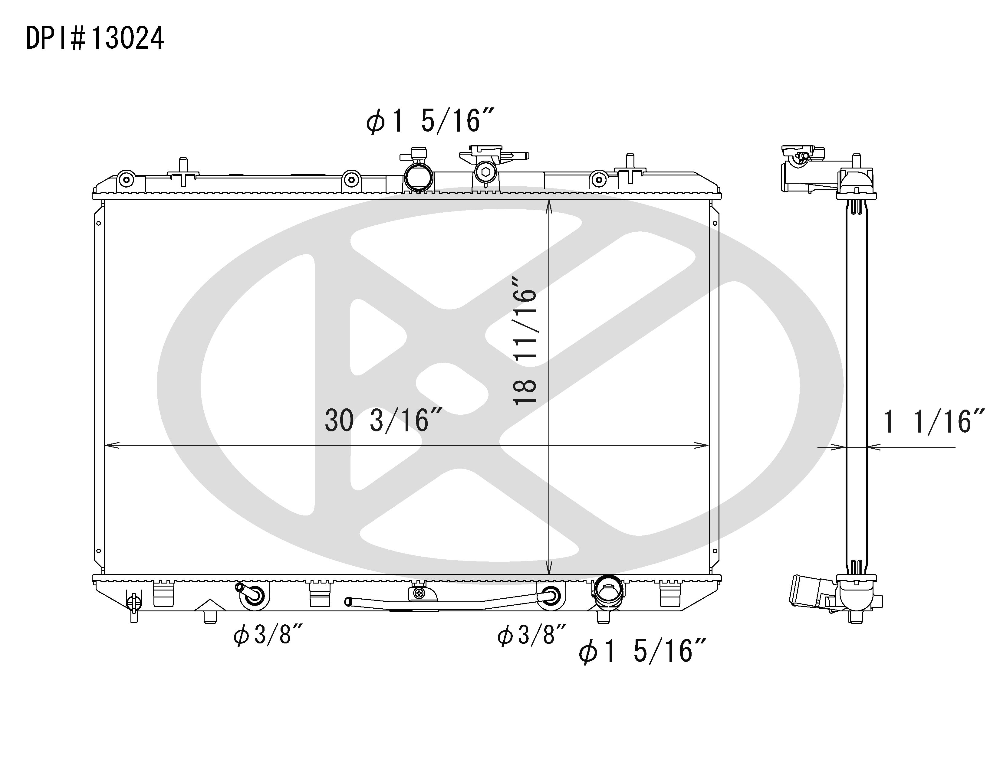 Koyo A13024 - rad Radiator Koyo A13024 - rad Radiator