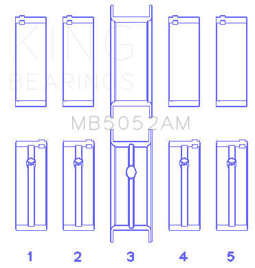 King Engine Bearings MB5052AM0.5 - King Chrysler/Mitsubishi 122ci 2.0L (Size 0.5) Main Bearing Set King Engine Bearings MB5052AM0.5 - King Chrysler/Mitsubishi 122ci 2.0L (Size 0.5) Main Bearing Set