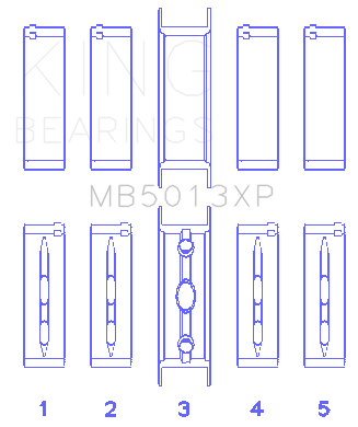 King Engine Bearings MB5013XP 010 - Main Bearing Set - GM LS1/LS2/LS4/LS6
