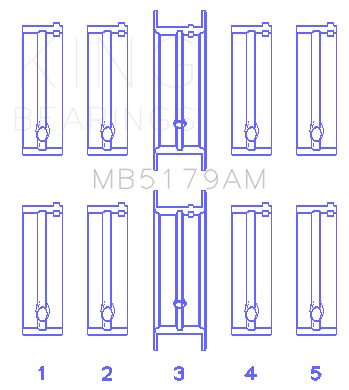 King Engine Bearings MB5179AM - King Daewoo/GM/Opel/Vauxhall (Size STD) Main Bearing Set King Engine Bearings MB5179AM - King Daewoo/GM/Opel/Vauxhall (Size STD) Main Bearing Set