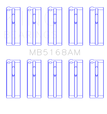 King Engine Bearings MB5168AM - King Acura F22B1/Honda F22A1/F22A6/F22B1/F22B2/F22B6 Main Bearing Set - Size STD