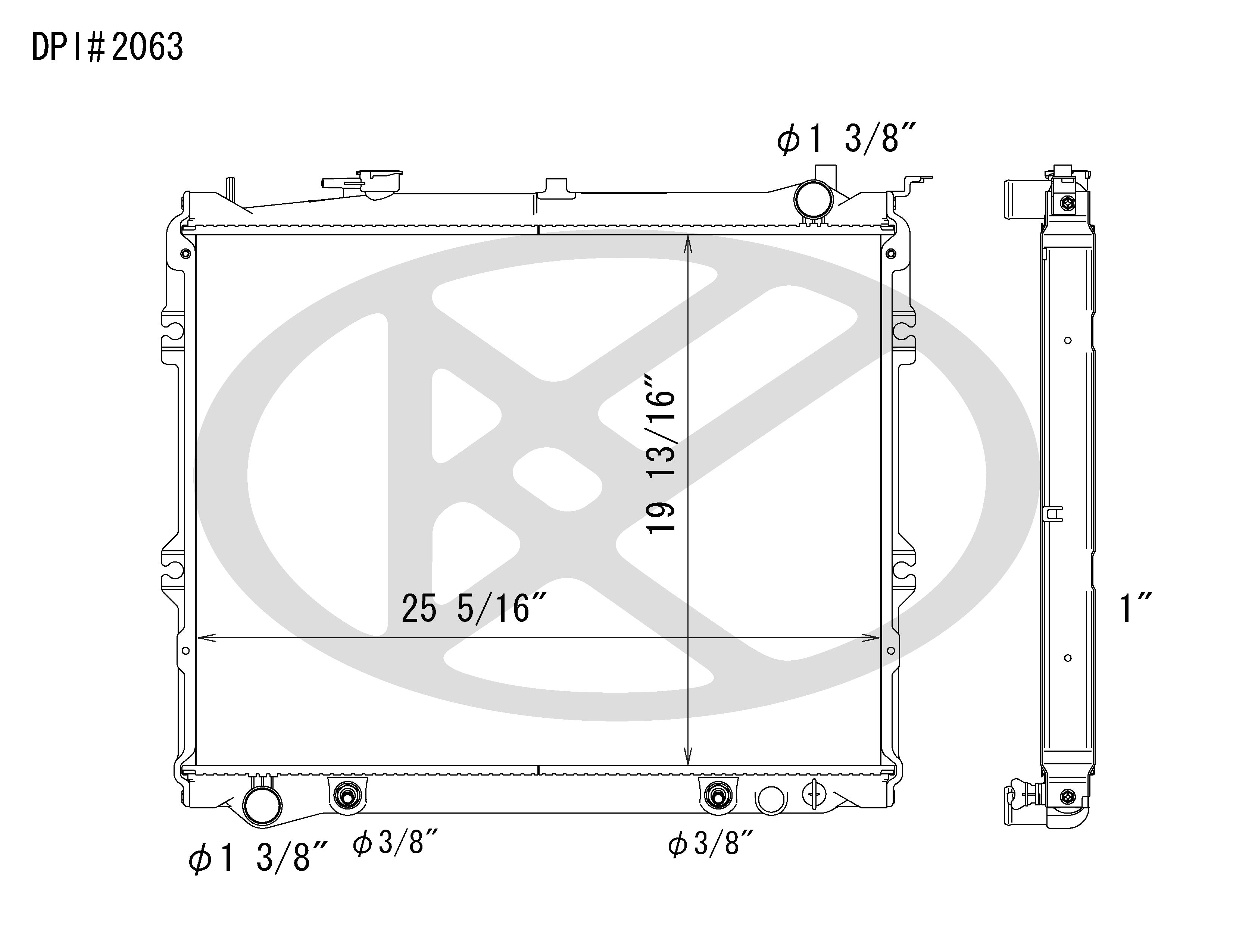 Koyo A2063 - rad Radiator Koyo A2063 - rad Radiator
