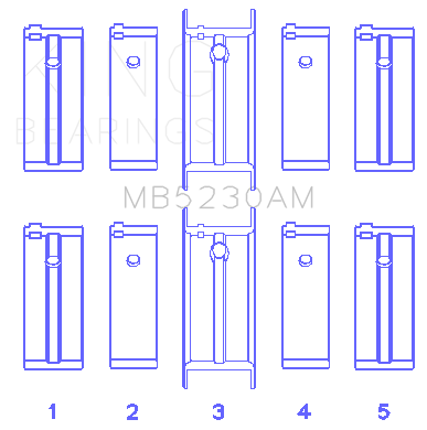 King Engine Bearings MB5230AM0.75 - Nissan E15/E16/E13/E15ET (Size +0.75mm) Main Bearing Set