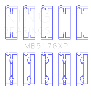 King Engine Bearings MB5176XP STDX - MAIN BEARING SET For MITSUBISHI 4G91, 4G92, 4G93 16V