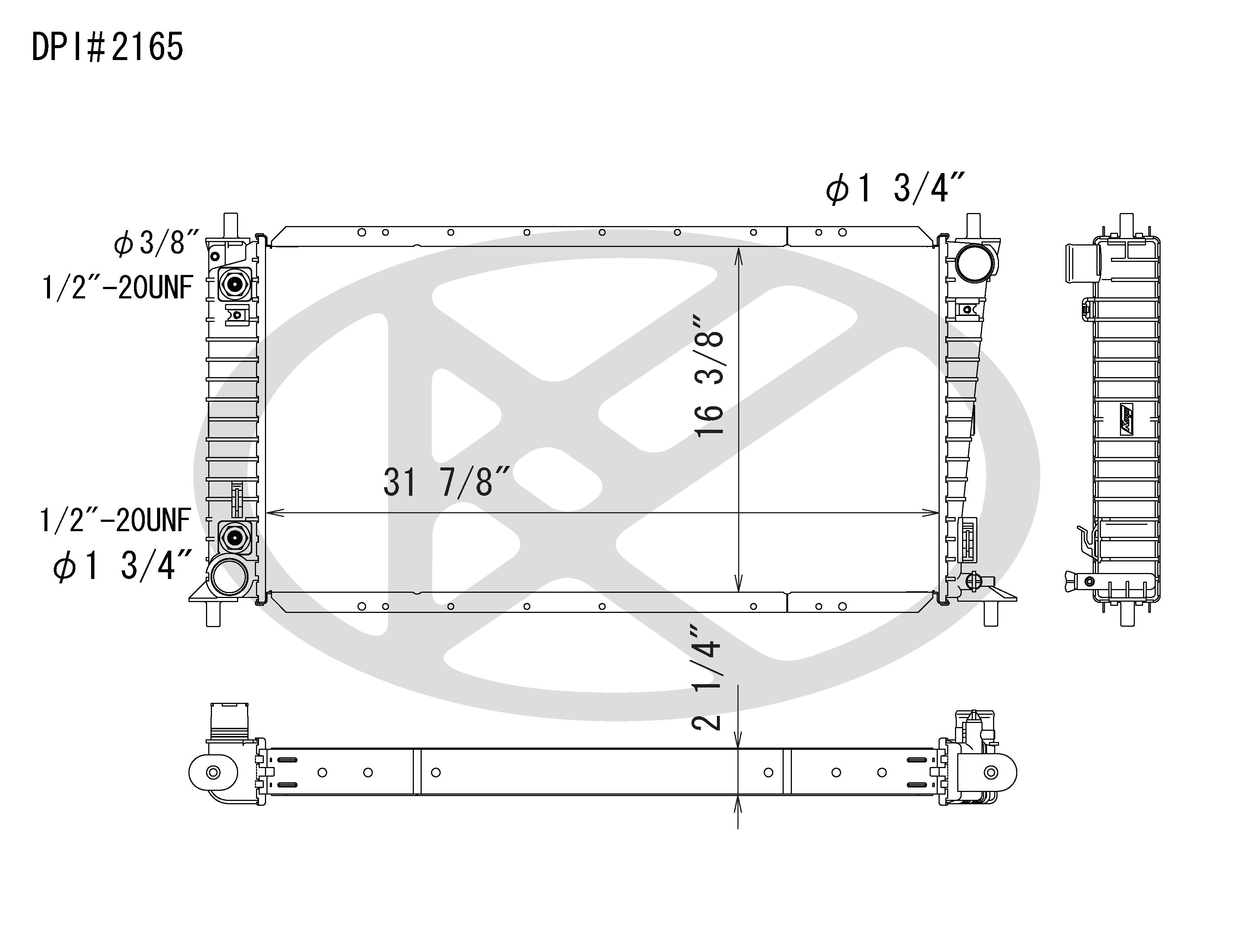Koyo A2165 - rad Radiator Koyo A2165 - rad Radiator