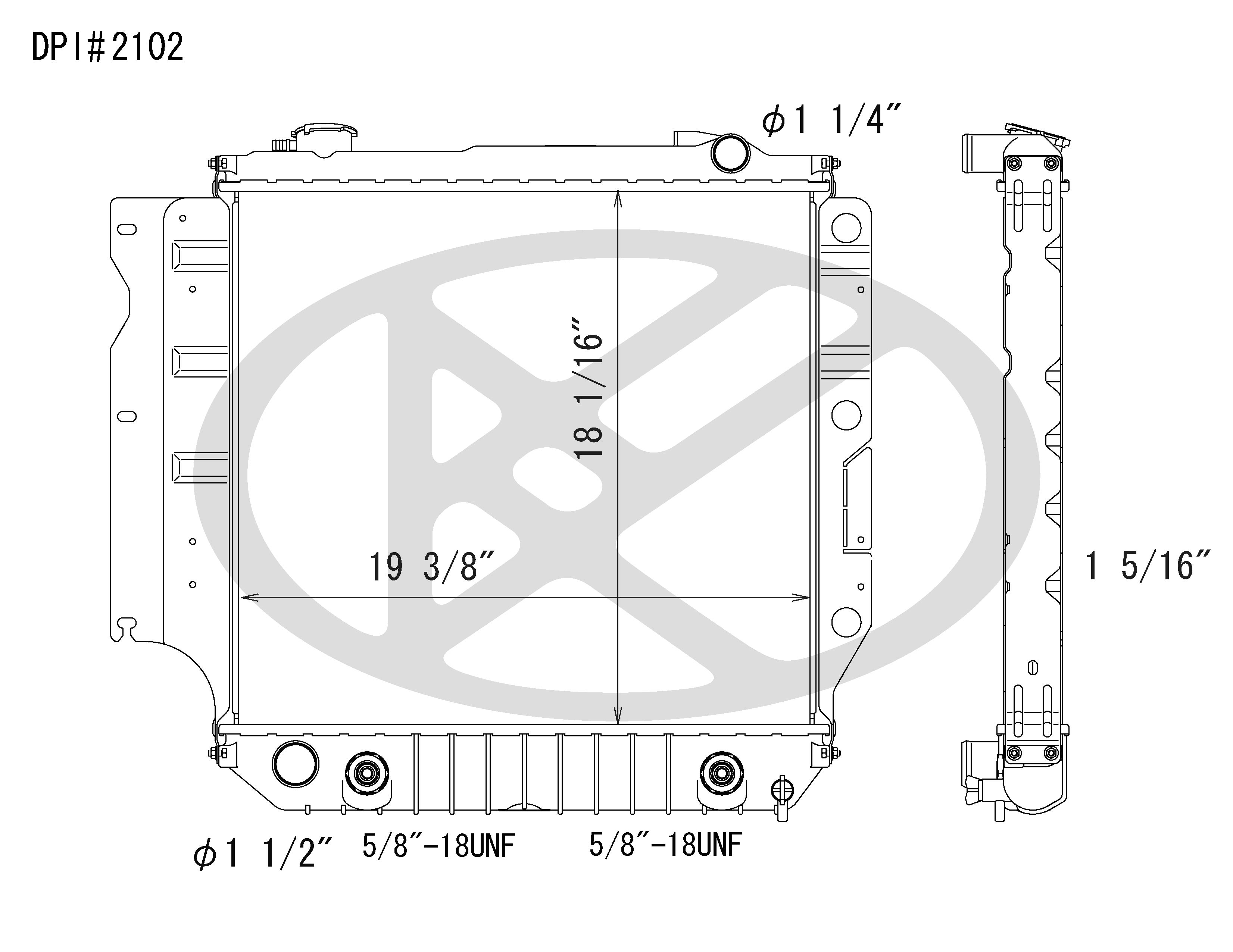 Koyo A2102 - rad Radiator Koyo A2102 - rad Radiator