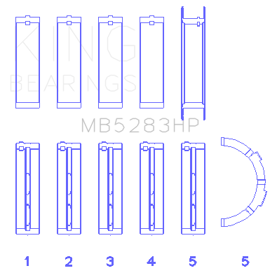 King Engine Bearings MB5283HP - King Performance Main Bearing Set - Size STD